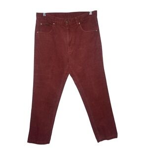 Peter Christian Mens Rust Red Corduroy Pants Straight Leg 5-Pocket 34x30 MT 24